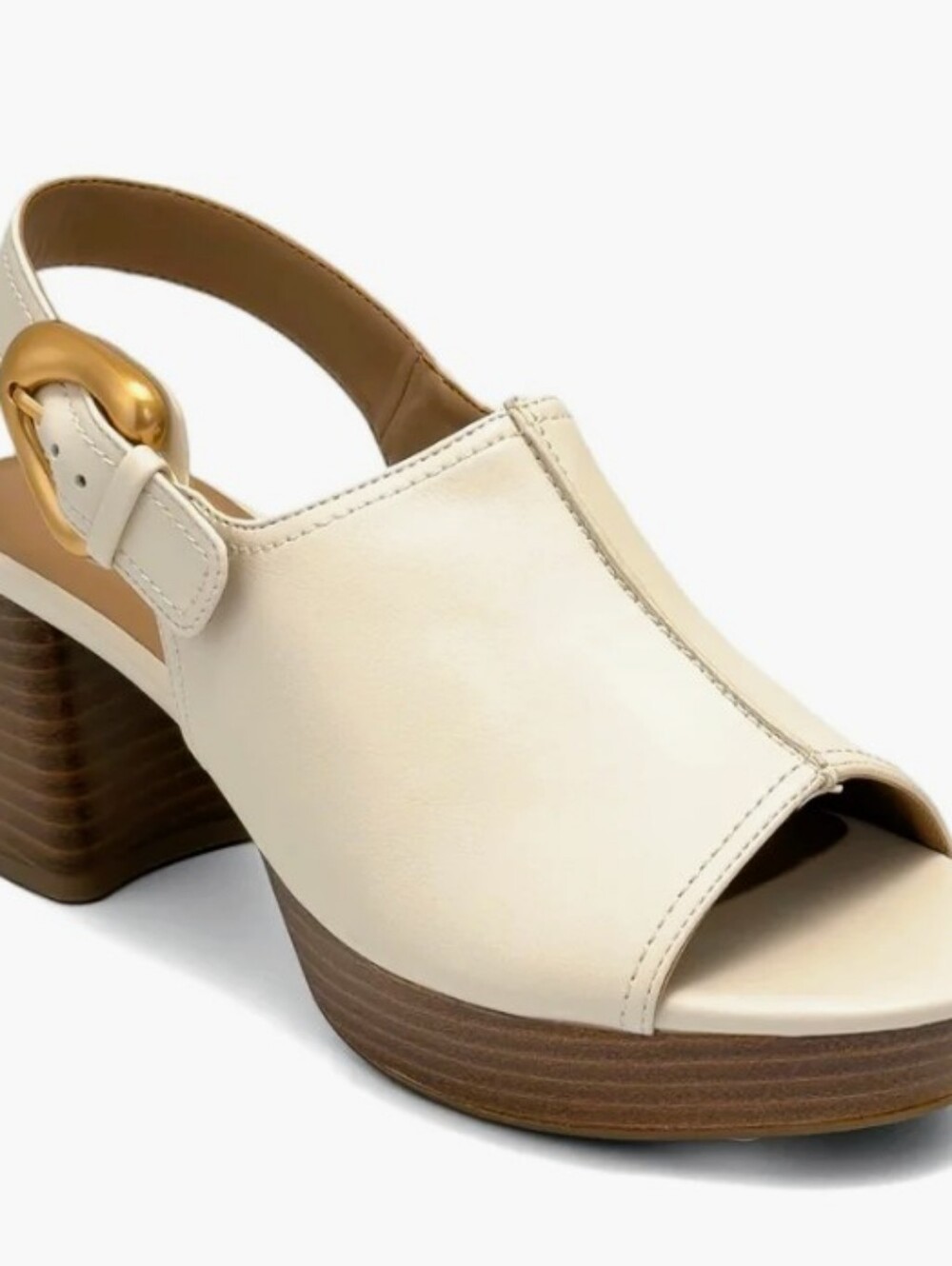 Aeresoles Cream Slingback Peep-Toe Platform Sandal NWT SZ7